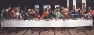 350 人の有名アーティストによるアート作品 Painting - 最後の晩餐のコピー レオナルド・ダ・ヴィンチ・ジャンピエトリーノ